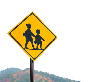 Road sign - Watch out for children.の写真素材
