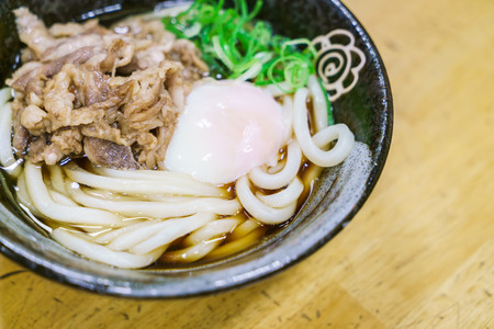 Japanese ramen noodle on tableの写真素材