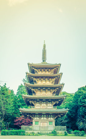 Daigo-ji temple  in autumn, Kyoto, Japan ( Filtered image processed vintage effect. )のeditorial素材