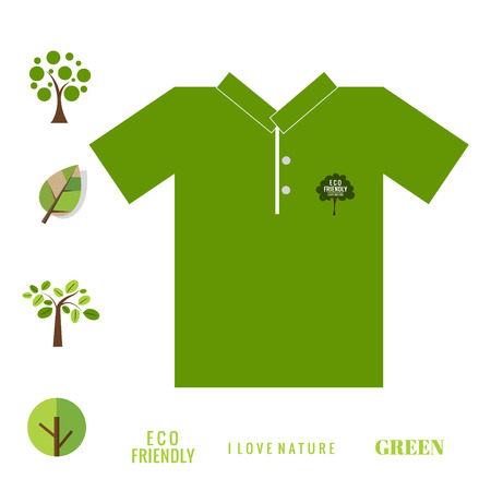 T- shirt design - ECO FRIENDLY - Creative Ecology concept with Trees Vector Design.のイラスト素材