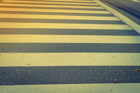 Zebra crossing road ( Filtered image processed vintage effect. )