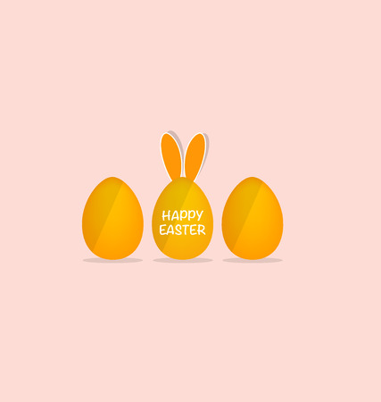 Happy easter card with Easter eggs. Vector illustration.のイラスト素材