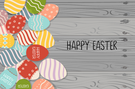 Happy easter cards with Easter eggs. Vector illustration.のイラスト素材