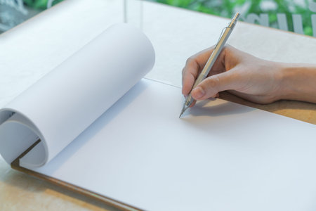 Hand writing in blank application formの写真素材