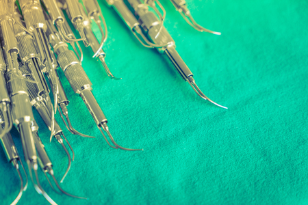 Dental tools  background ( Filtered image processed vintage effect. )の写真素材