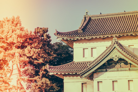 Beautiful  Imperial Palace in Tokyo, japan  ( Filtered image processed vintage effect. )のeditorial素材