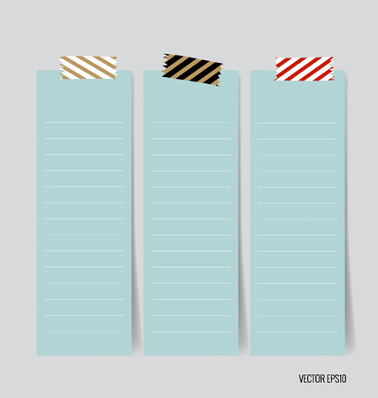 Collection of various note papers, ready for your message. Vector illustration.のイラスト素材