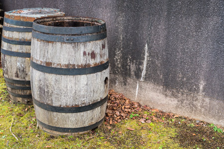Old wooden beer barrel
