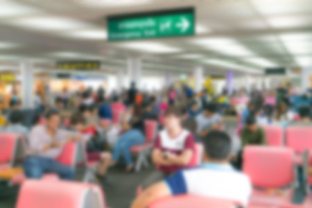 Abstract blur passenger in the airportの写真素材