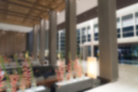 Abstract blur interior hotel lobby backgroundの写真素材