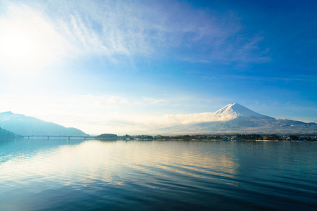 Mountain fuji and lake kawaguchi, Japanの写真素材