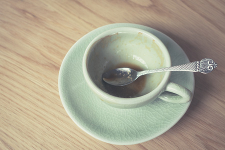 Empty cup of coffee ( Filtered image processed vintage effect. )の写真素材