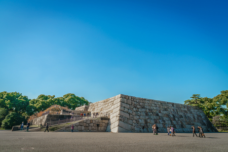 The foundation of a Castle tower of the Edo-jo Castle,Japanのeditorial素材
