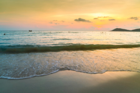 Abstract blur Sunset over the Seaの写真素材