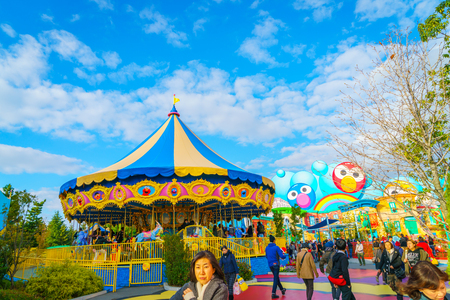 OSAKA, JAPAN - December 1, 2015: Universal Studios Japan (USJ). According to 2014 Theme Index Global Attraction Attendance Report, USJ is ranked fifth among the top 25 amusement parks worldwide.のeditorial素材