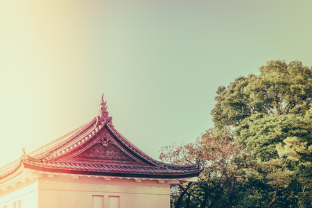 Beautiful  Imperial Palace in Tokyo, japan  ( Filtered image processed vintage effect. )のeditorial素材