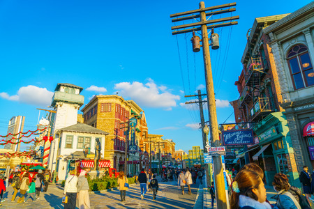 OSAKA, JAPAN - December 1, 2015: Universal Studios Japan (USJ). According to 2014 Theme Index Global Attraction Attendance Report, USJ is ranked fifth among the top 25 amusement parks worldwide.のeditorial素材