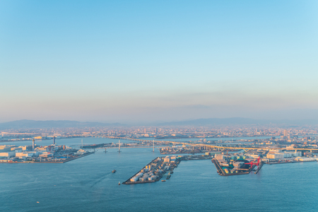 OSAKA, JAPAN - November  30, 2015 : Osaka city view from Umeda sky building, Osaka. View from the top.のeditorial素材