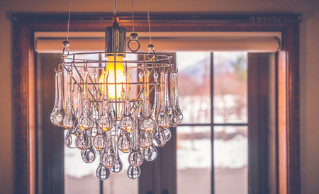 Vintage crystal chandelier ( Filtered image processed vintage effect. )の写真素材