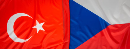 Czech Republic and Turkey flagの写真素材