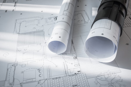 Construction plans of architectural project