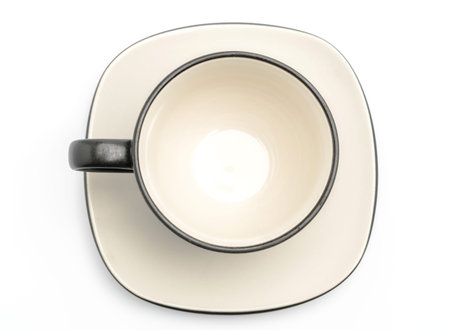 Black coffee cup on a white background