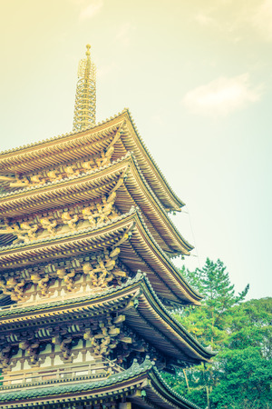 Daigo-ji temple  in autumn, Kyoto, Japan ( Filtered image processed vintage effect. )のeditorial素材