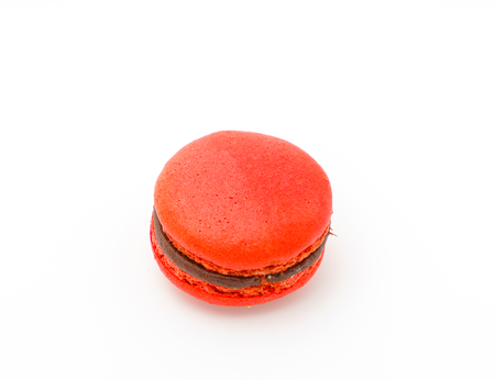 French colorful macarons on white backgroundの写真素材