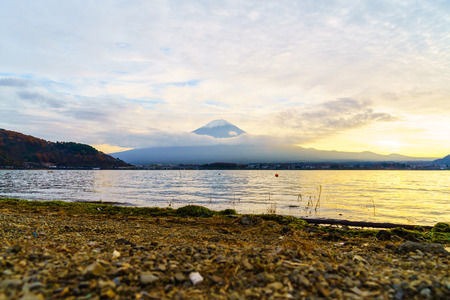 Mount Fuji sunset, Japanの写真素材