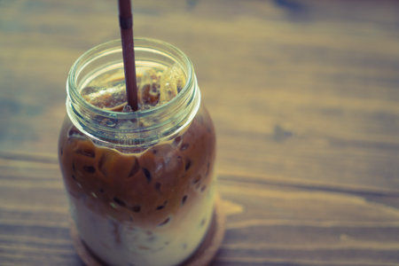 Ice coffee ( Filtered image processed vintage effect. )