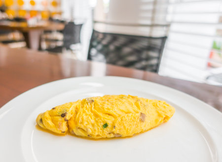 Closeup of  egg omelette for breakfast