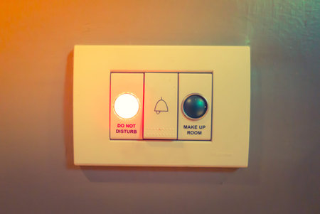 Do not disturb electronic sign light ( Filtered image processed vintage effect. )