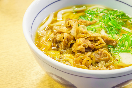 Japanese ramen noodle on tableの写真素材