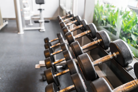 Sports dumbbells ( Filtered image processed vintage effect. )