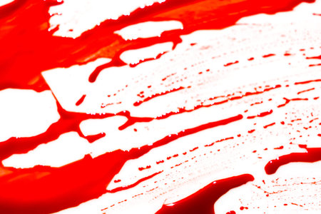 Halloween concept : Blood splatter on white backgroundの写真素材