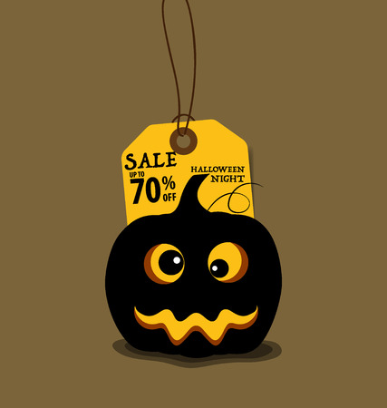 Happy Halloween. Sale Coupon, voucher and tag. Vector illustration.のイラスト素材