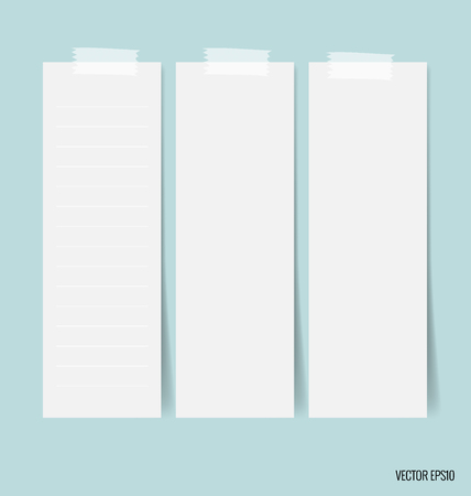 Blank white note papers, ready for your message. Vector illustration.のイラスト素材