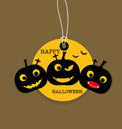 Happy Halloween. Sale Coupon, voucher and tag. Vector illustration.のイラスト素材