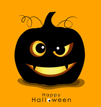 Happy Halloween background with Halloween pumpkin. Vector illustration.のイラスト素材