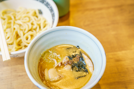 Japanese ramen noodle on tableの写真素材