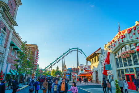 OSAKA, JAPAN - December 1, 2015: Universal Studios Japan (USJ). According to 2014 Theme Index Global Attraction Attendance Report, USJ is ranked fifth among the top 25 amusement parks worldwide.のeditorial素材
