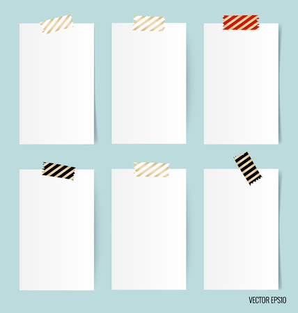 Blank white note papers, ready for your message. Vector illustration.の写真素材