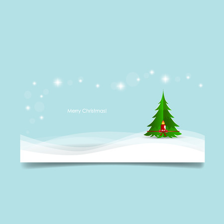 Christmas Greeting Card with Christmas tree. Vector illustrationのイラスト素材