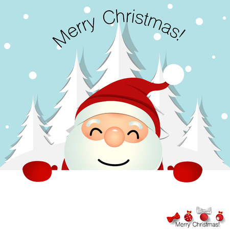 Christmas Greeting Card with Christmas Santa Claus. Vector illustrationのイラスト素材