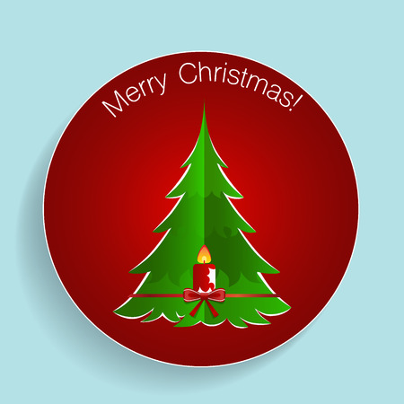 Christmas Greeting Card with Christmas tree. Vector illustrationのイラスト素材