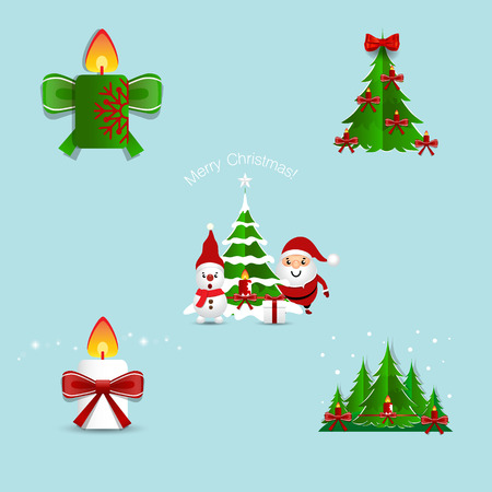 Collection of Christmas decorations. Vector illustrationのイラスト素材