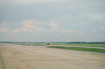 Abstract blur airplane terminal in airportの写真素材