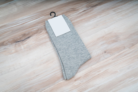 Socks on wooden backgroundの写真素材