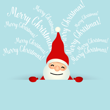 Christmas Greeting Card with Christmas Santa Claus. Vector illustration.のイラスト素材