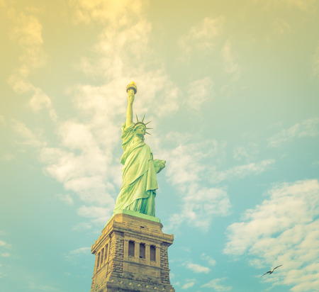 Statue of Liberty, New York City , USA  ( Filtered image processed vintage effect. )の写真素材